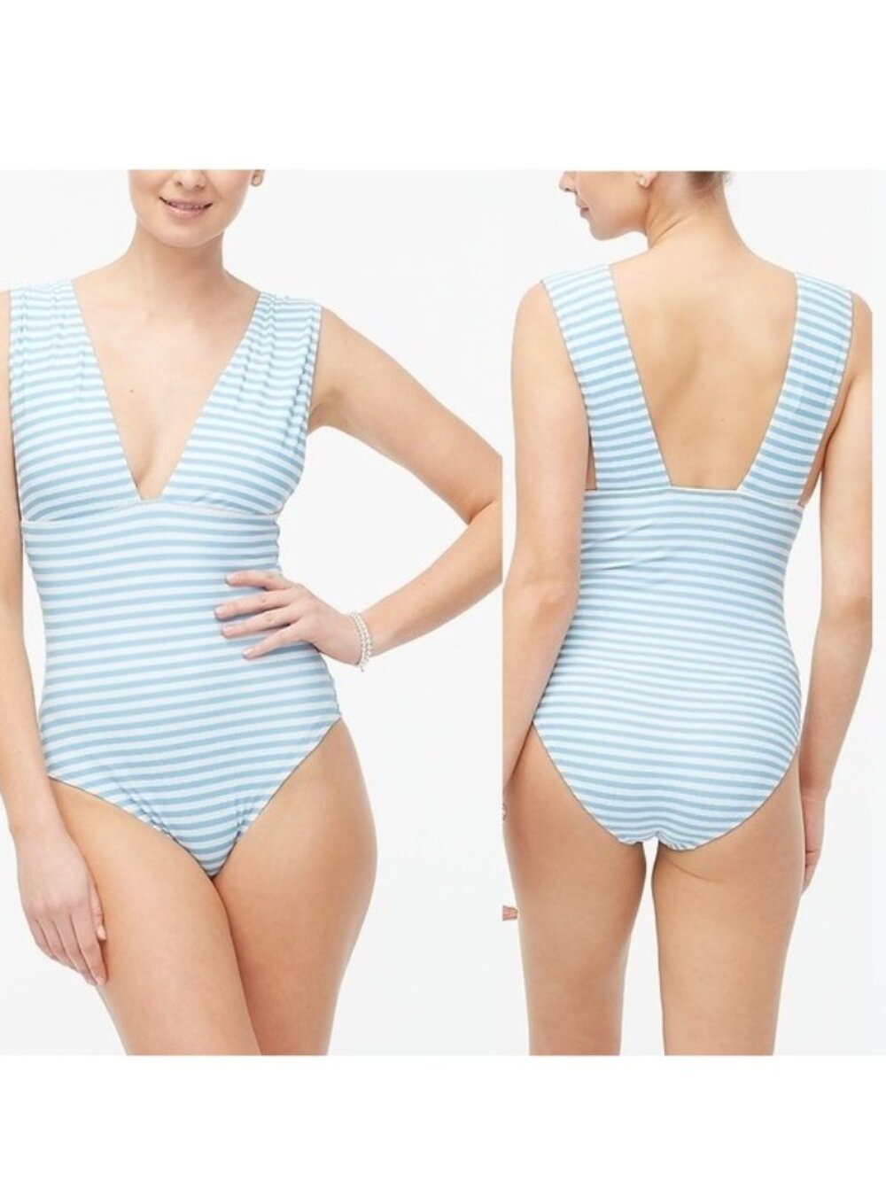 J. Crew Factory | Striped V-Neck One Piece Swimsuit | Size Extra Small